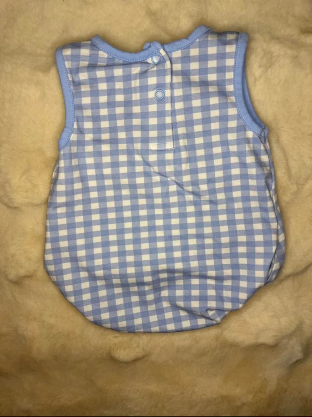 Blue Gingham Bubble Romper - Unbranded